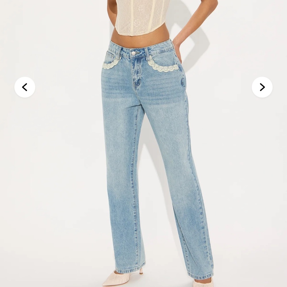 Fashion Nova Light Blue Straight Leg Jeans